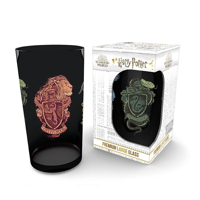 Harry Potter - Large Glass - 400ml - Animals Crest