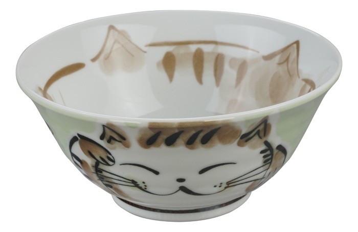Kawaii Tayo Bowl Fuku Cat Green 15 x 7cm 500ml 