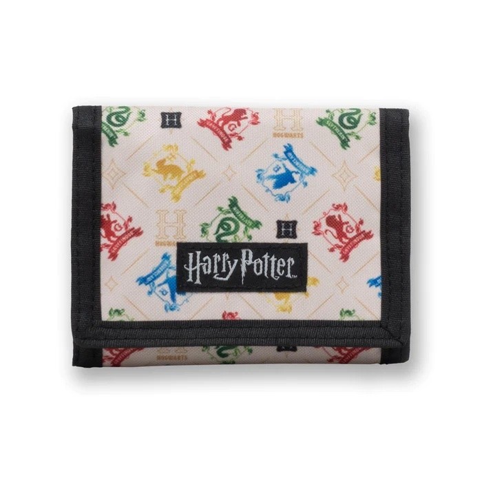 Harry Potter Hogwarts House Crest Nylon Trifold Wallet