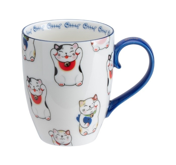 Maneki Neko - Kawaii Lucky Cat Mug W/Giftbox White Classic Cat