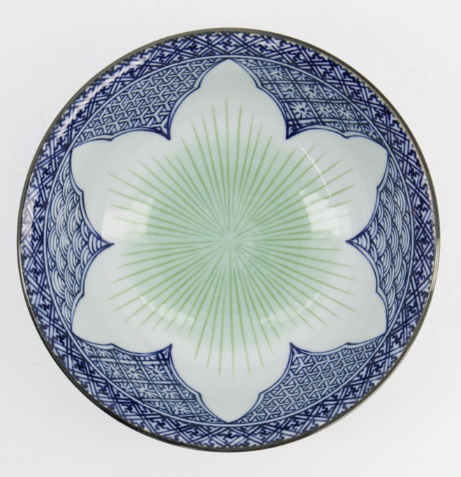 Lily Flower Bowls Ramen 20.5x8cm 1200ml Blue