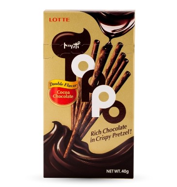 LOTTE Toppo Cocoa Chocolate Double Flavour 40g