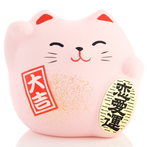 Maneki Neko - Lucky Cat - Pink - Love, Relashionship & Romance - 5.5 cm