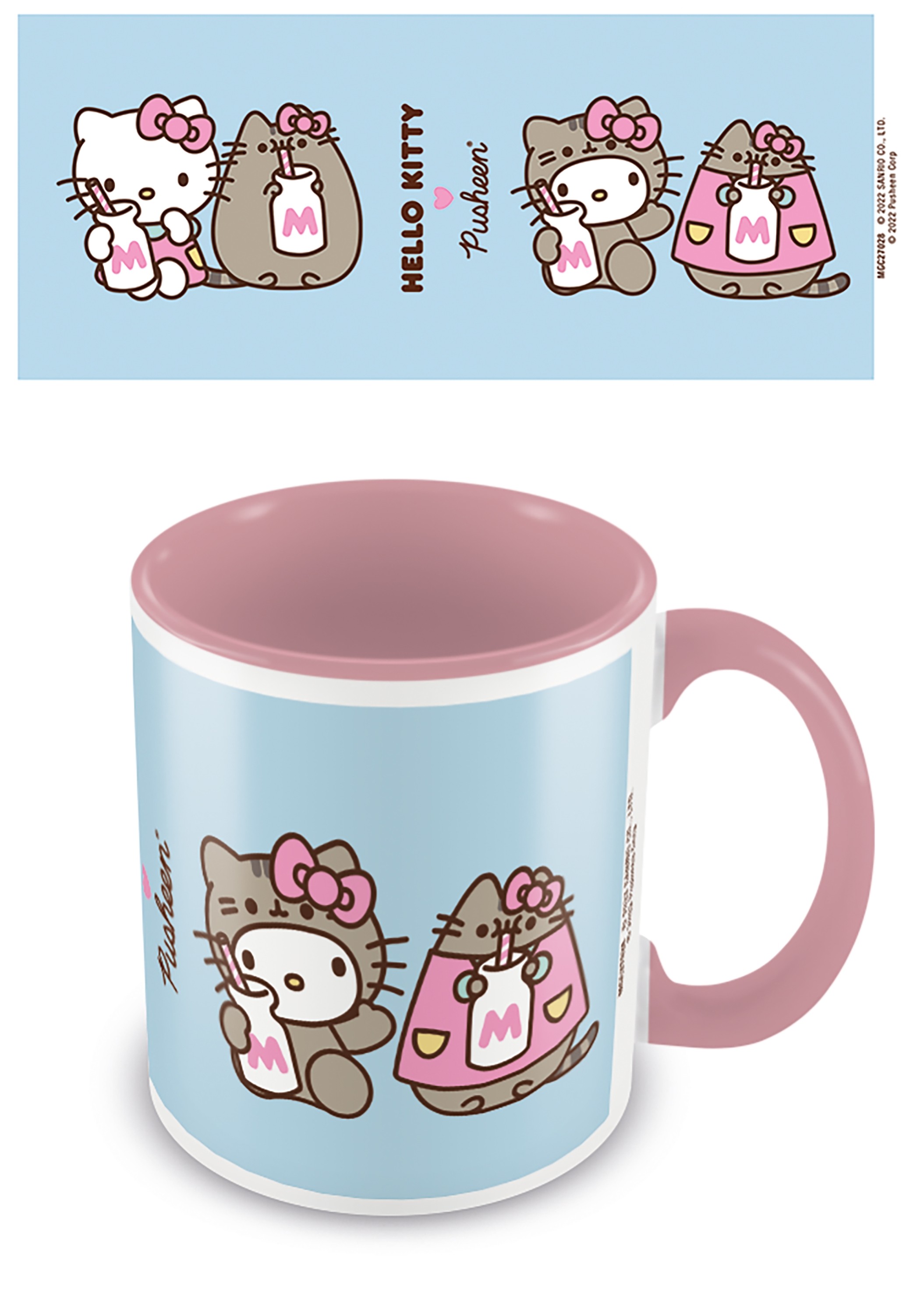 Pusheen x Hello Kitty - Mug - Glass of Milk - Pink