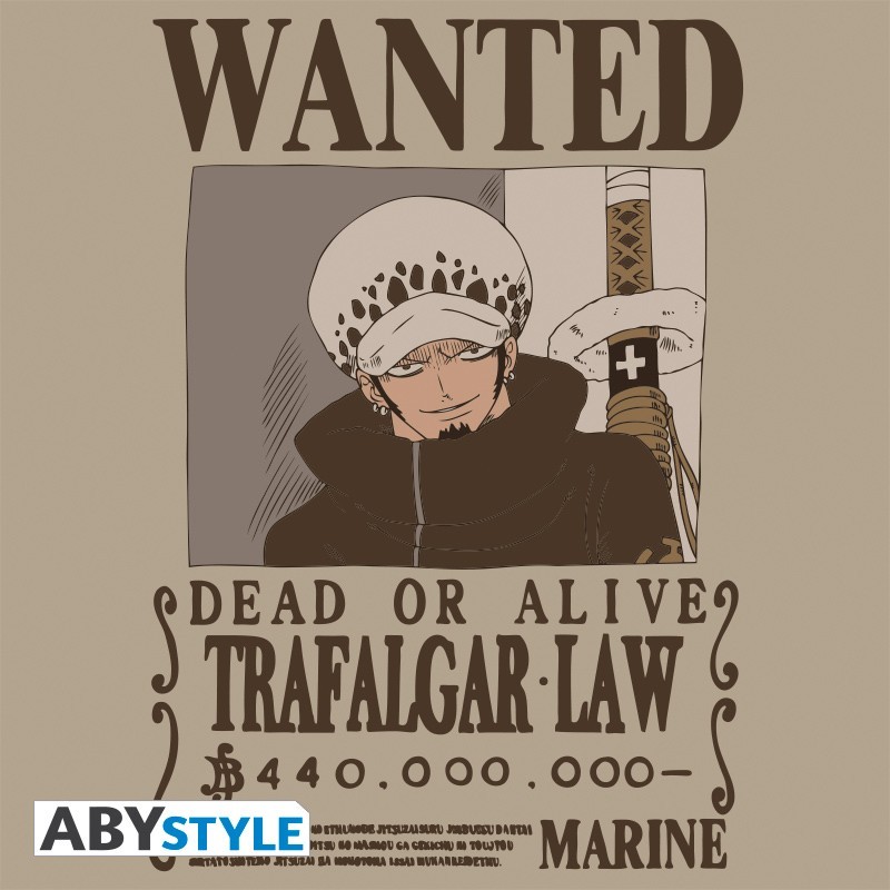 T-SHIRT ONE PIECE "Wanted Trafalgar Law" Extra Large