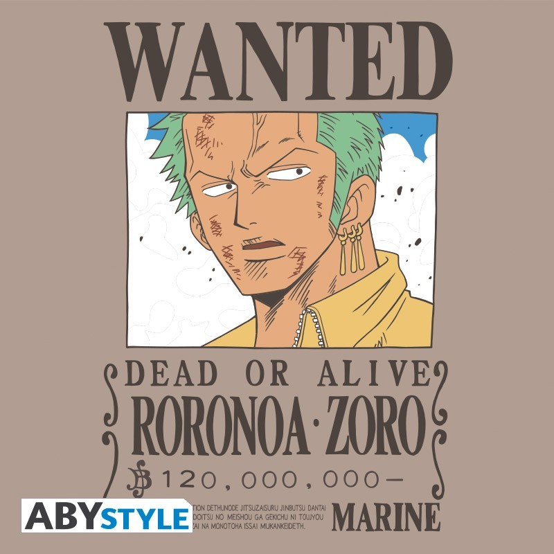T-SHIRT ONE PIECE "Wanted Zoro" Extra Small