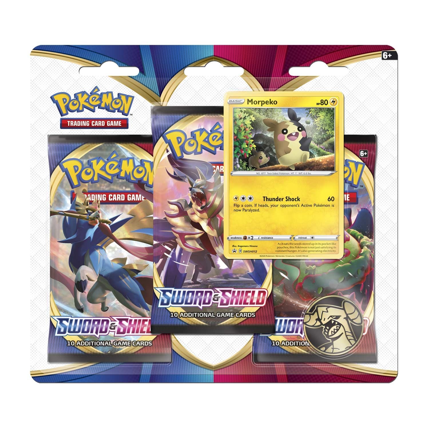 Get Wallpaper Pokemon Tcg Sword Shield 3 Booster Packs Coin Morpeko Or For iPhone