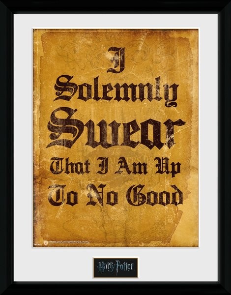 Harry Potter Collector Framed Print I Solomnly Swear That I'm Up To No Good