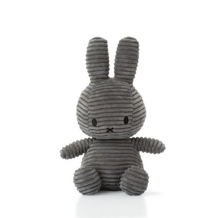 Miffy - Plush - Miffy Sitting Corduroy Dark Grey 9 Inches