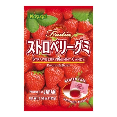 Kasugai Frutia Strawberry Gummy Candy 102g 1