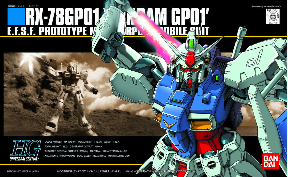 Bandai Model Kit Hguc Rx 78 Gp01 Gundam Gp01 Zephyranthes 1 144 Gunpla