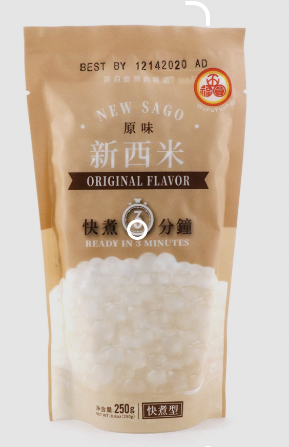WuFuYuan Tapioca Pearl New Sago Original Flavour 250g