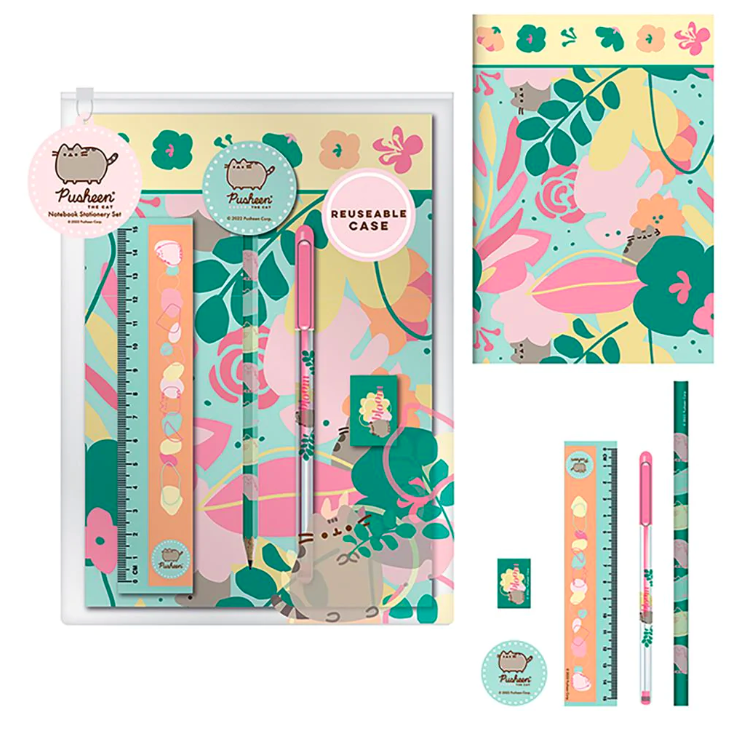 Pusheen - Exercise Book Stationary Set - Botanical