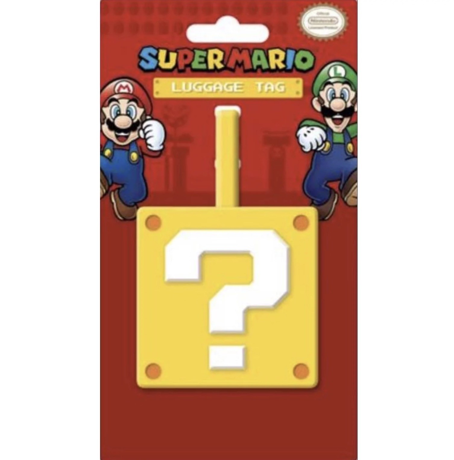 Super Mario Luggage Tag (Question Mark Block)
