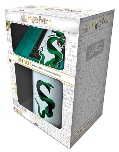 Harry Potter - Gift Set (Mug + Coaster + Keychain) - Intricate Houses Slytherin