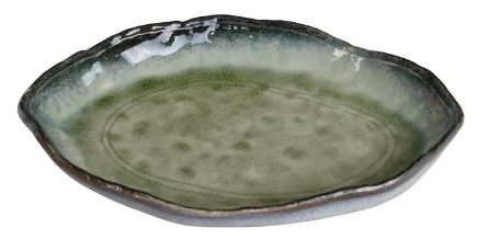Yamasaku Organic Glassy Green Leaf Plate 25.8x18.4x3.6cm 