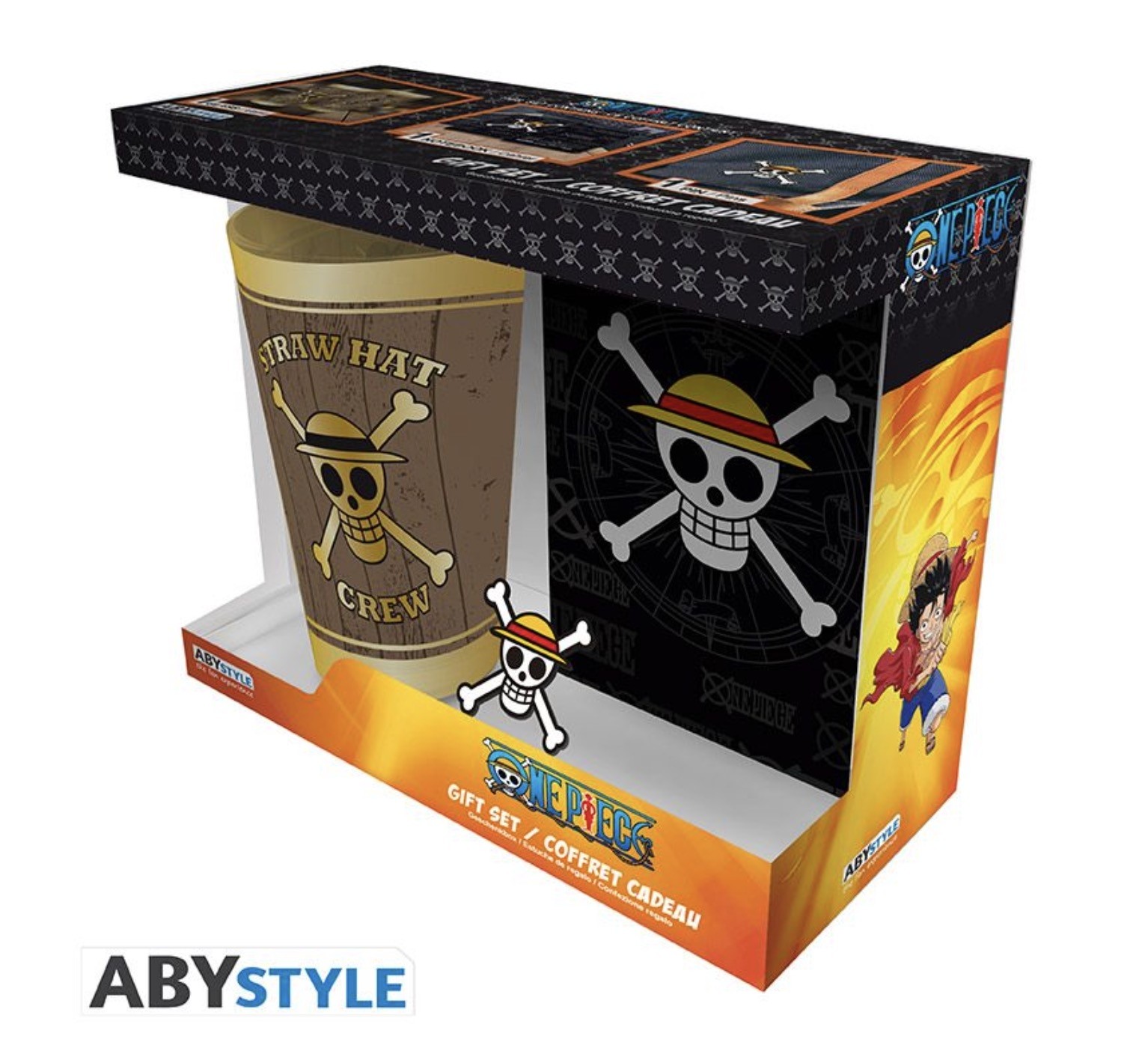 One Piece XXL Glass 400ml Pin Pocket Notebook Skull
