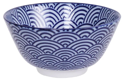 Nippon Blue Rice Bowl Wave 12x6.4cm 300ml