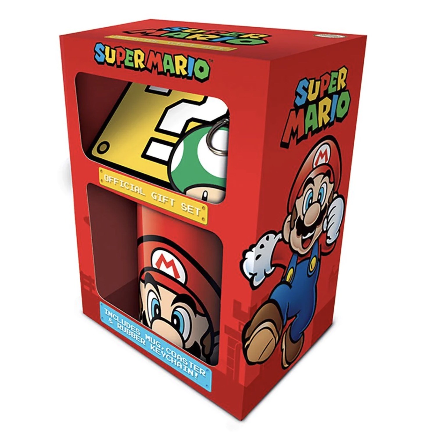 Super Mario - Mug + Coaster + Keychain Gift Set - Mario