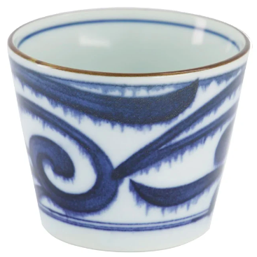 Tea Cup Straight Blue and White Japan Aisomon 8.3x6.5cm 180ml