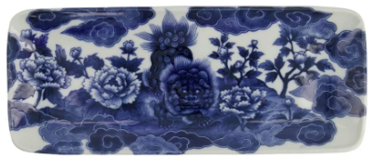 Japonism Lion Plate Blue 28.5x14x2.5cm