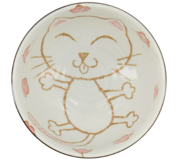 Kawaii Cat Neko Tayo Bowl Pink 12.7x7cm 300ml