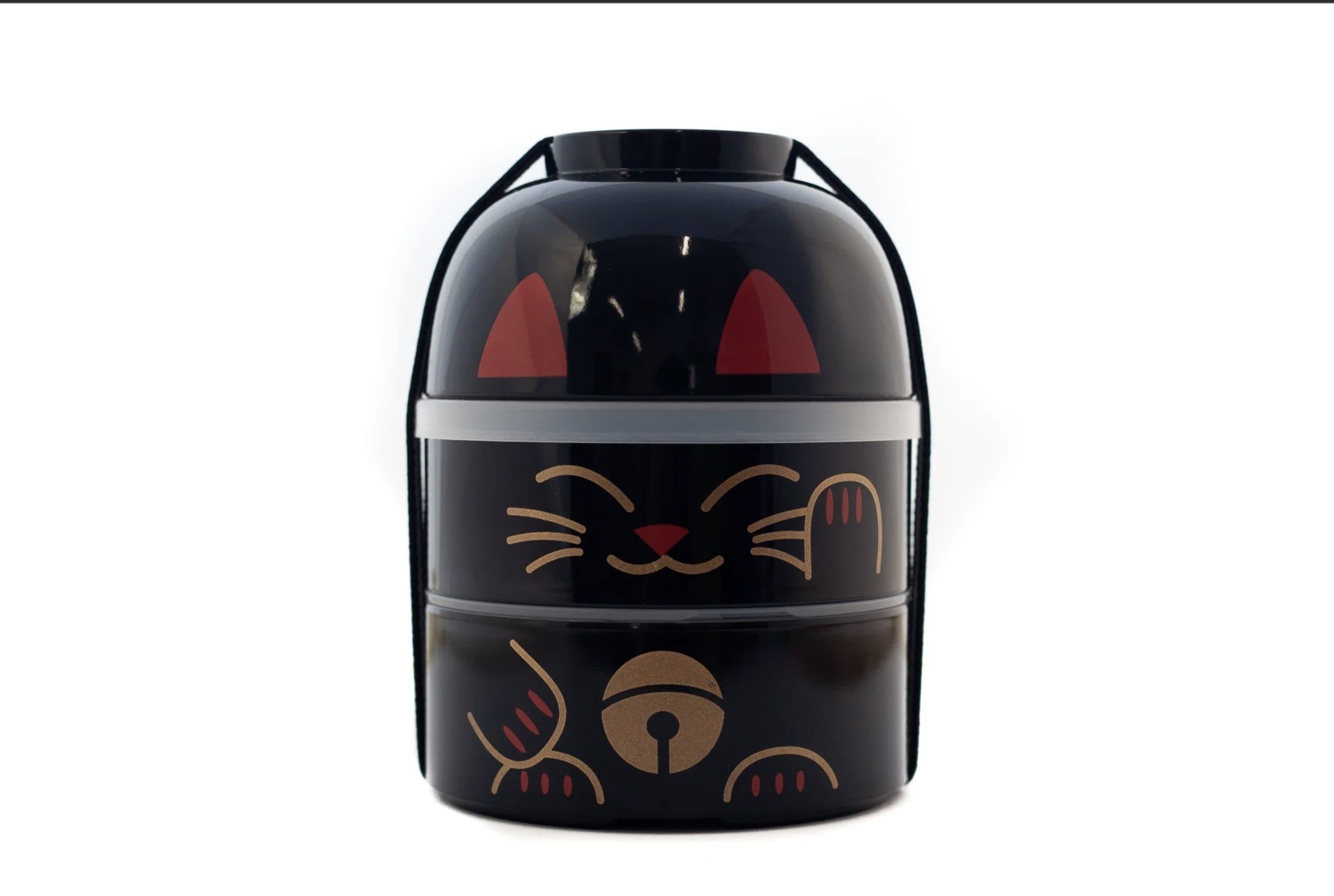 Hakoya Big Kokeshi Bento Maneki-Neko | Black
