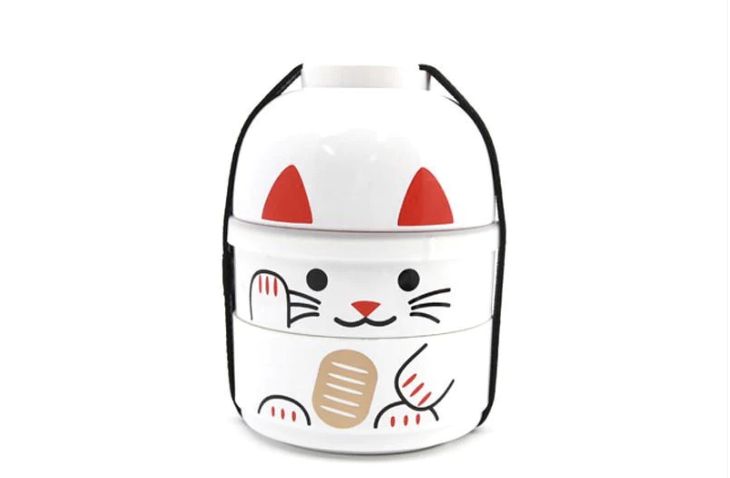 Hakoya Kokeshi Bento Maneki-Neko | White