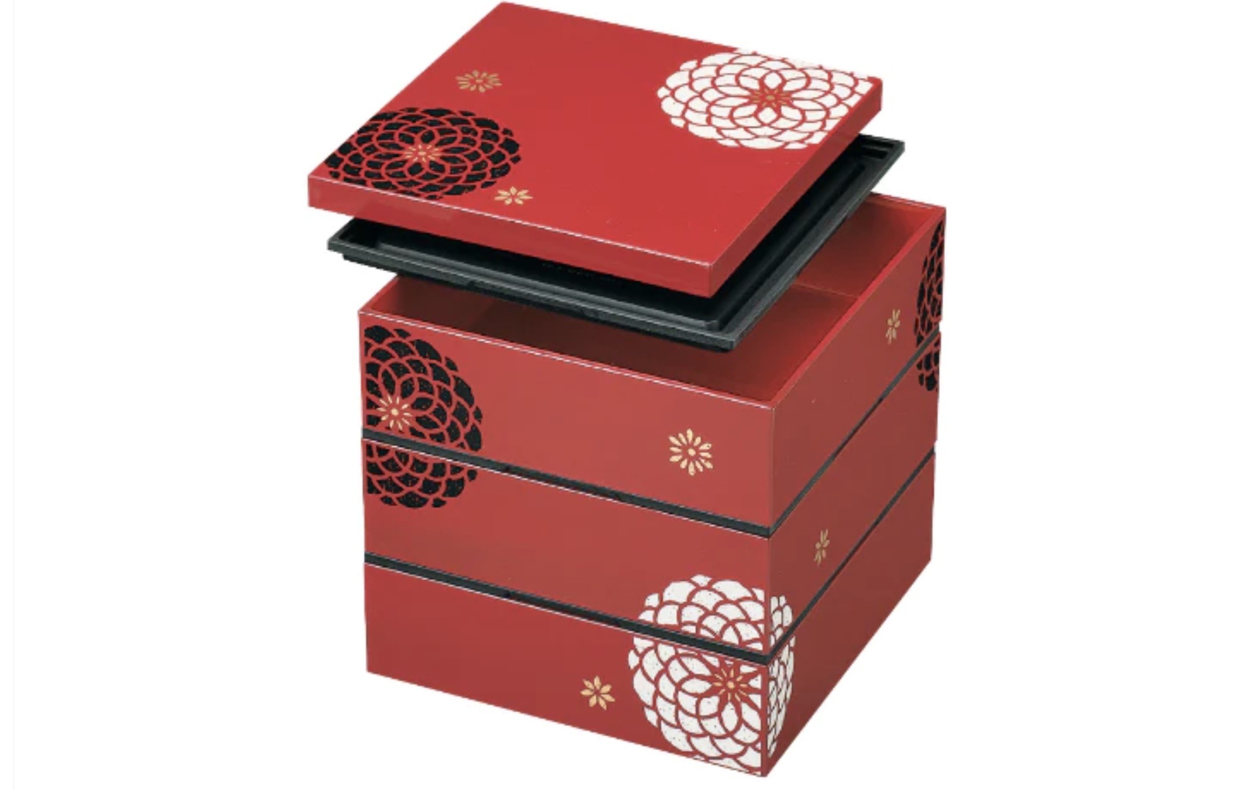 Hakoya Ojyu Three Tier Picnic Box Large | Red