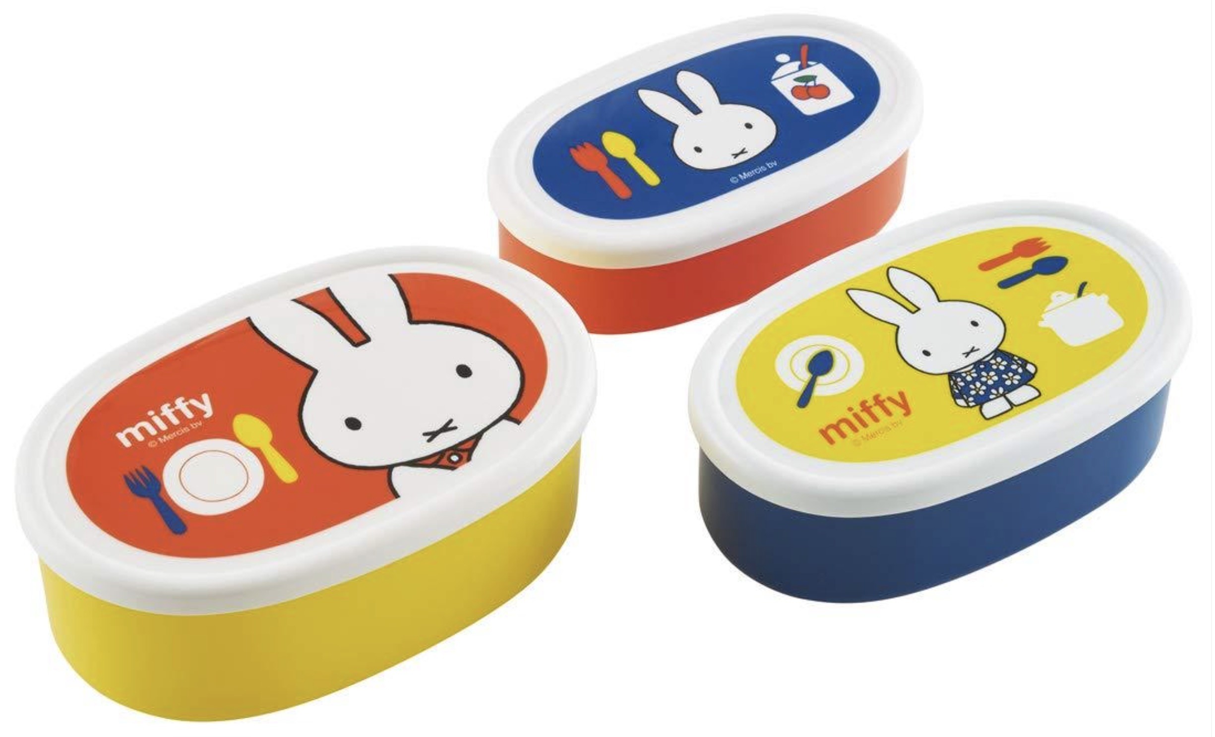 Skater Miffy Oval Food Container 3P set