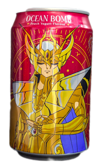 Saint Seiya YHB Ocean Bomb Virgo Shaka Sparkling Water Peach Yogurt Flavour 330ml