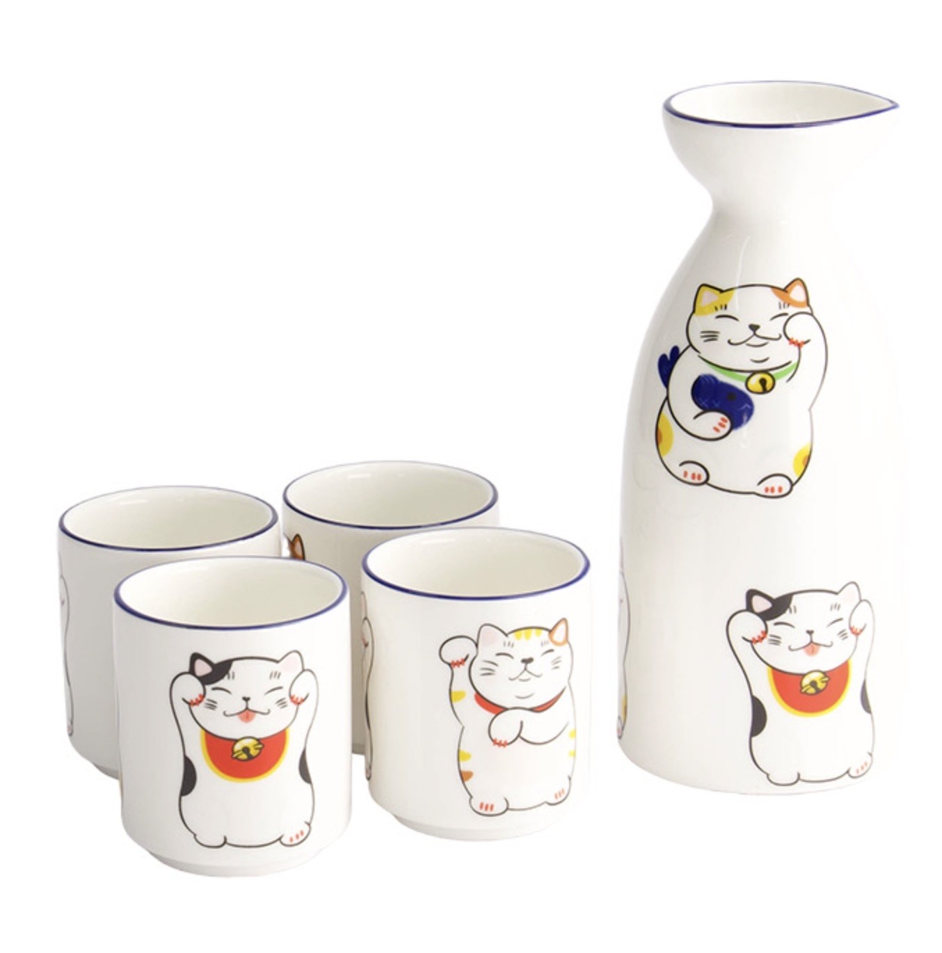 Kawaii Lucky Cat Sake Set 1:4 120ml/50ml