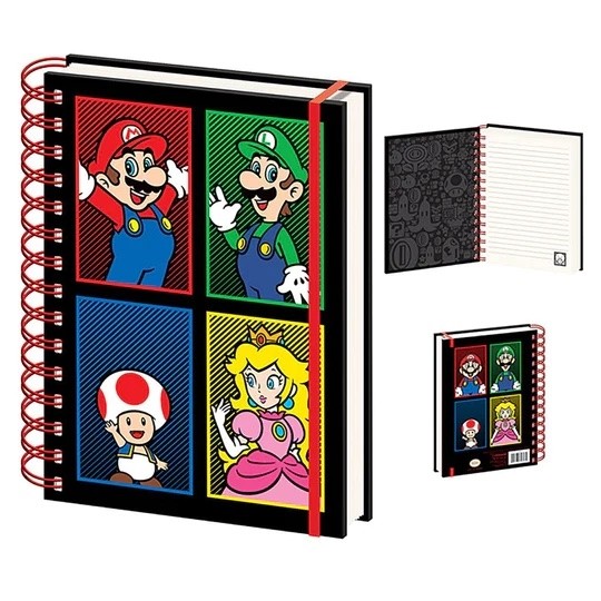 Super Mario - A5 Wiro Notebook - 4 Colour