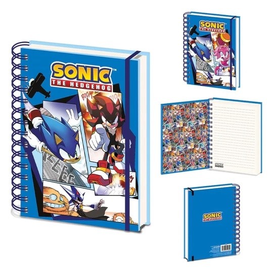 Sonic The Hedgehog - 3D A5 Notebook - Comic Strip Jump Out