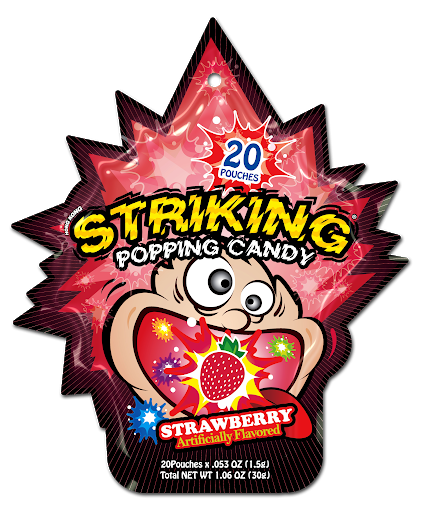 Striking Popping Candy Strawberry - 20 Poches 30g
