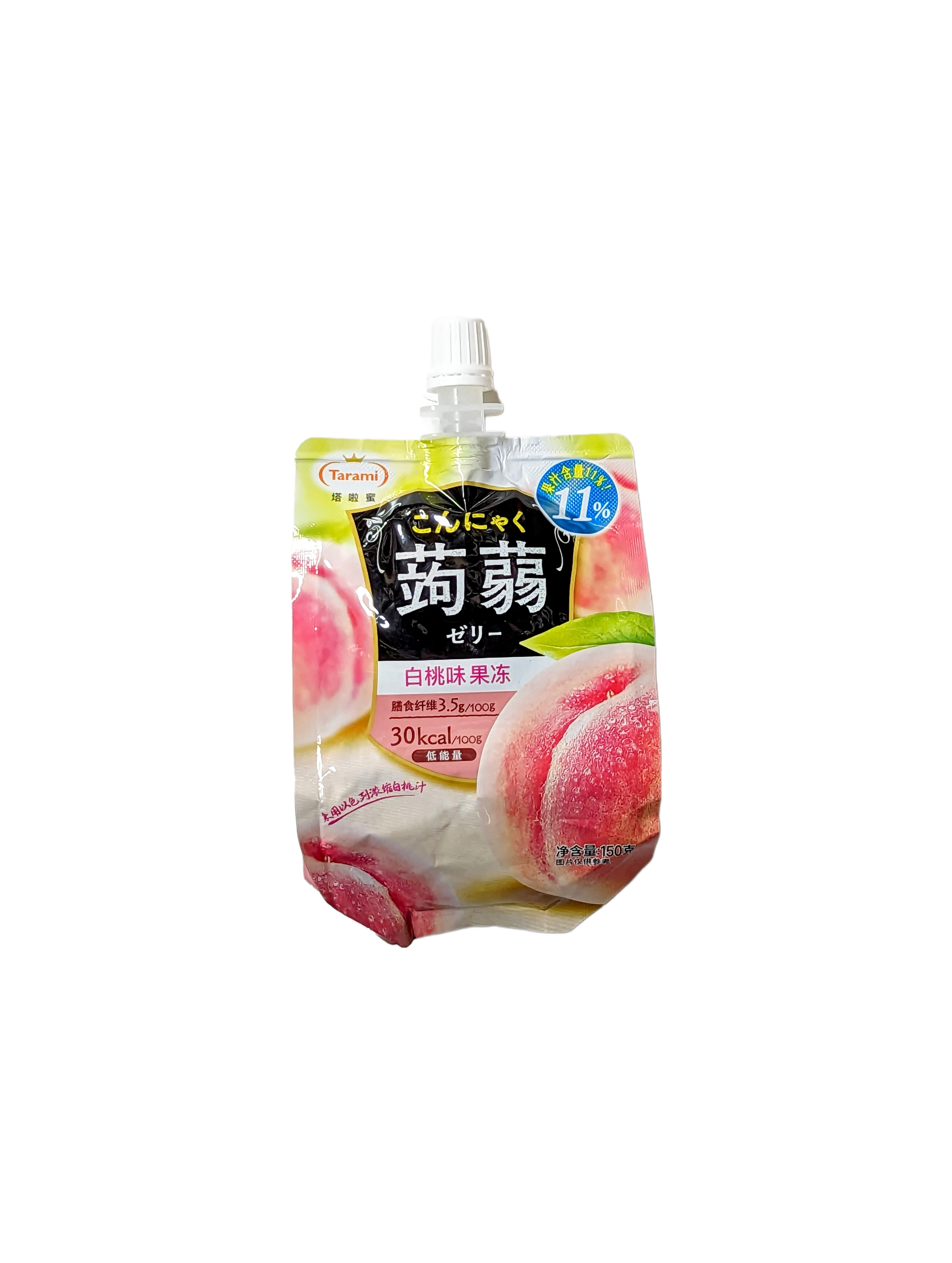 4955129025754 Tarami Oishi Konjac JellyPeach 150g