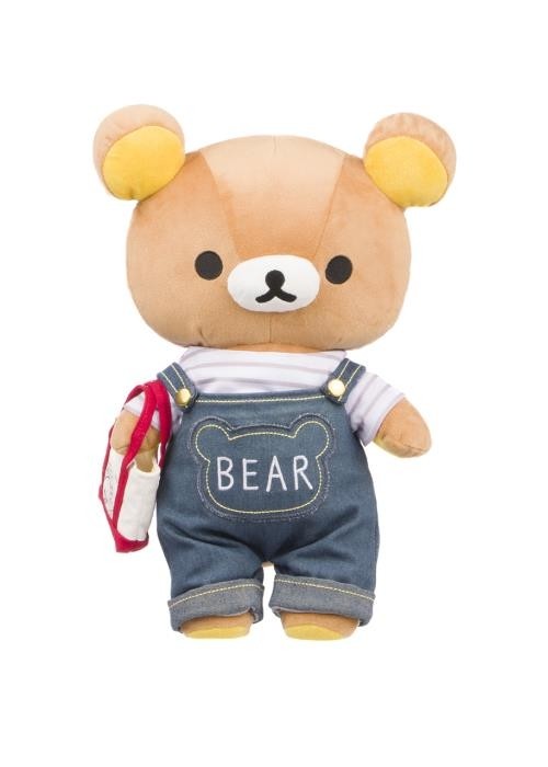 San-X Rilakkuma Plush Rilakkuma Bear Overalls - Going Out 15 Inches 1