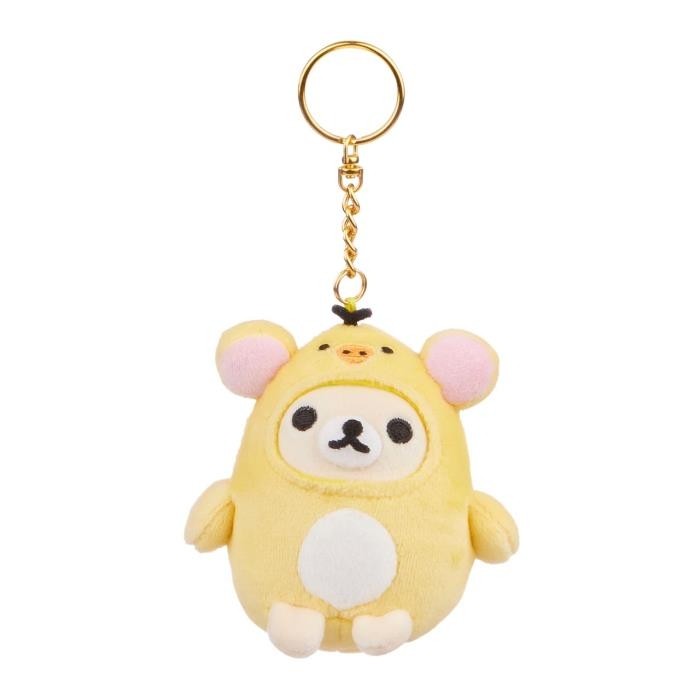 San-X Rilakkuma Keychain Korilakkuma in Kiiroitori Kigurumi 3 Inches 1