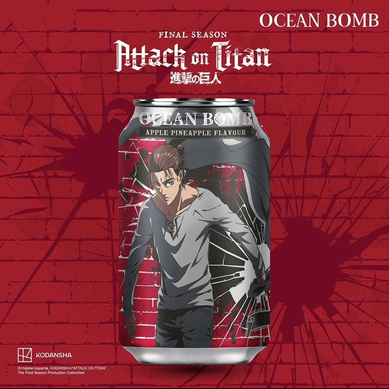 Attack on Titan YHB Ocean Bomb Eren Sparkling Water Apple Pineapple Flavour 330ml