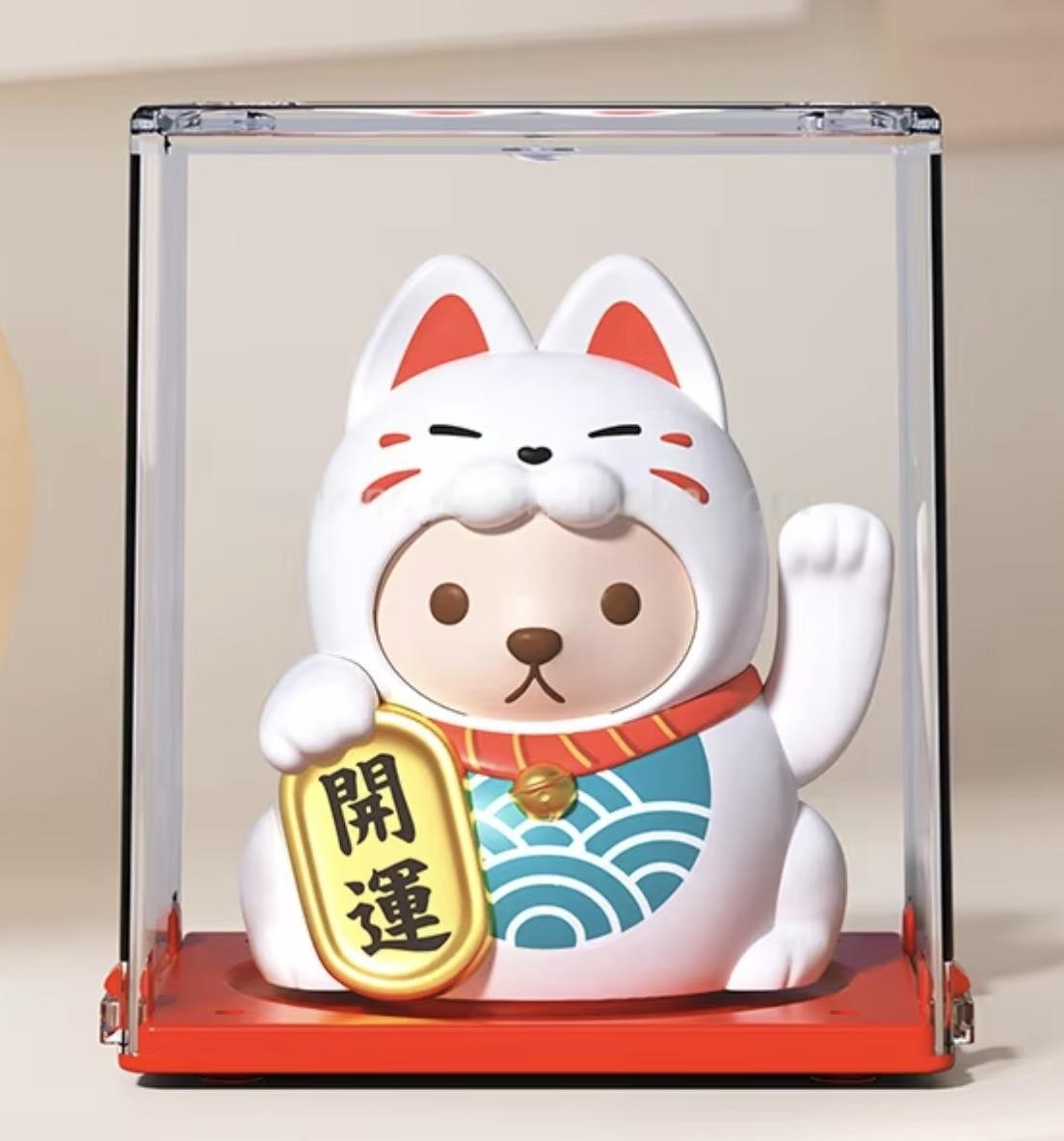 Lucky Cat - Waving Solar Maneki Neko Decoration - Kawaii Solar Cat White 5.8 x 5 x 6.5 cm