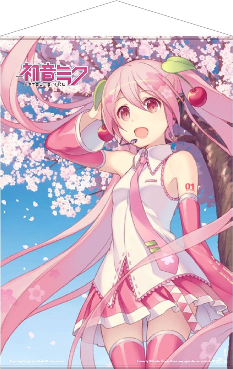 Hatsune Miku Wall Scroll Cherry Blossom 50 x 70 cm