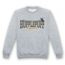 Harry Potter Hufflepuff Collegiate Grey Marl Adults Crew Medium