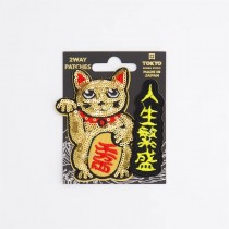 2-Way Embroidery Patches Lucky Cat Gold