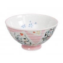 Maneki Neko - Kawaii Bowl 11.2 x 6cm 250ml Bowl Cat Pink B