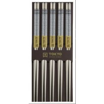 Chopstick Set Stainless Steel Blue Karakusa