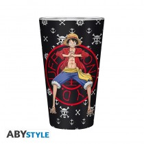 One Piece Large Glass 400ml Luffy / Skull