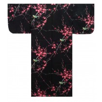 Ladies Kimono - Plum & Bush Warbler - Black