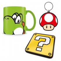Super Mario - Mug + Coaster + Keychain Gift Set - Yoshi