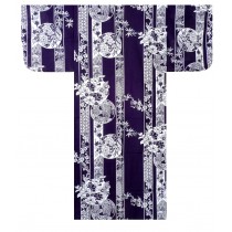 Ladies Yukata - Flowers in Circles - Navy