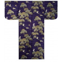 Ladies Kimono - Pine & Crane - Navy